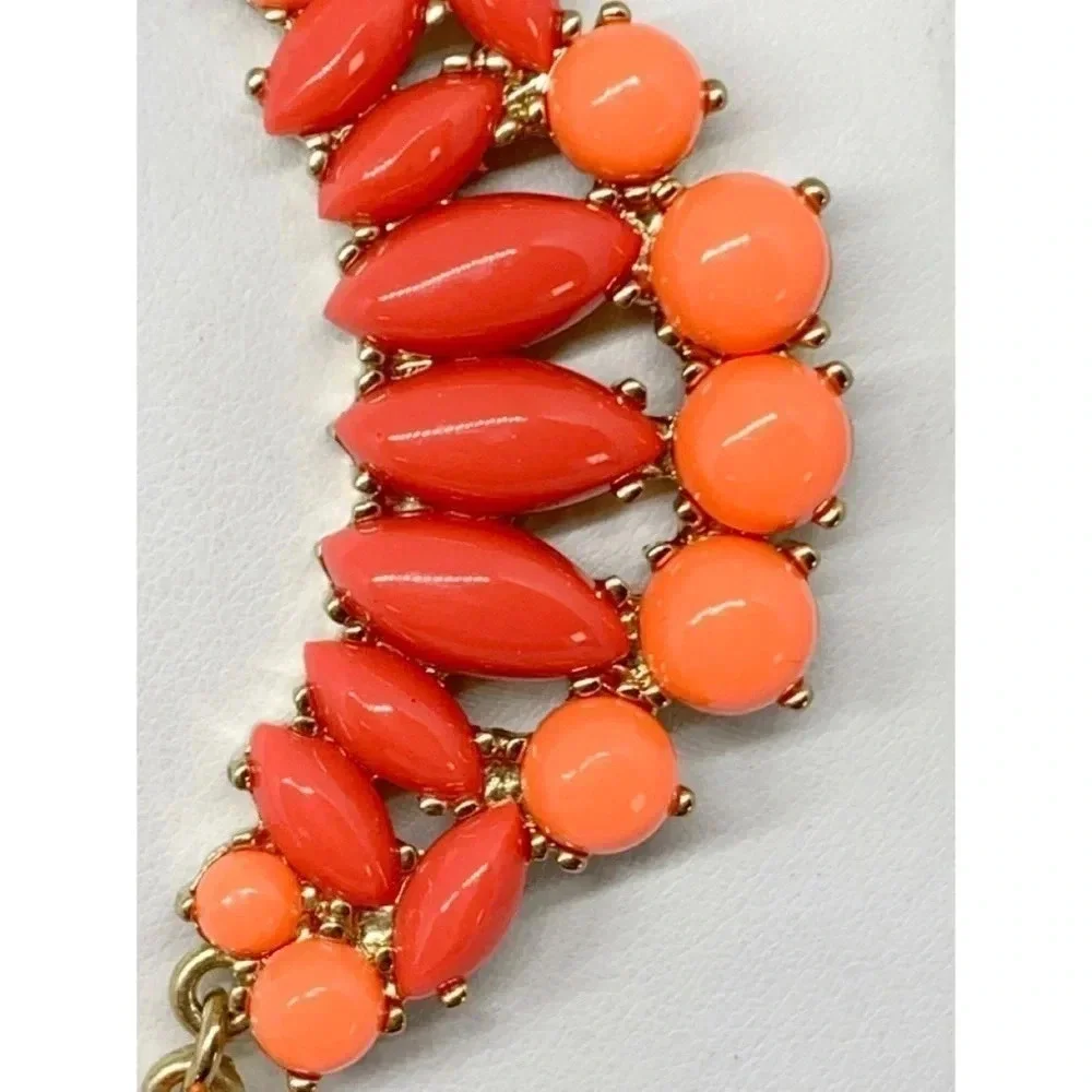 J. Crew Bright Orange Coral Necklace